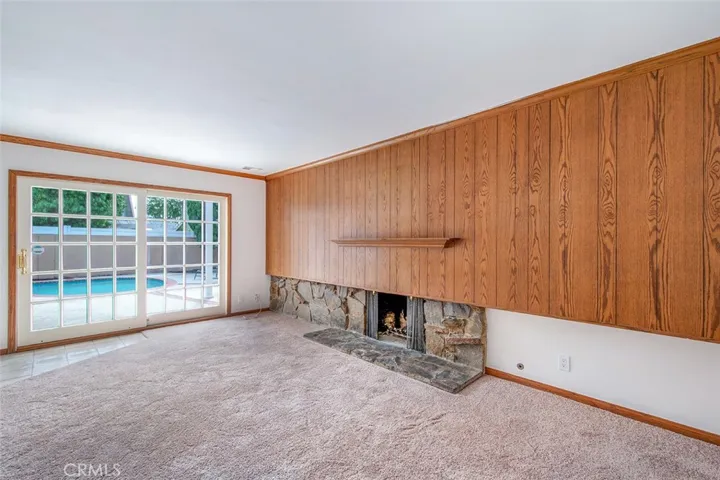 Family room with FP