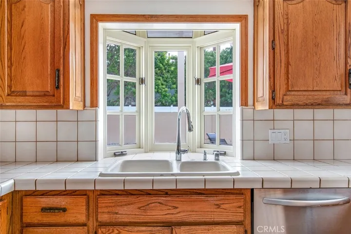 View to backyard from window over sink