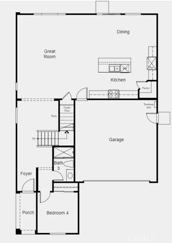 Design options include granite countertops and hard surface flooring downstairs.