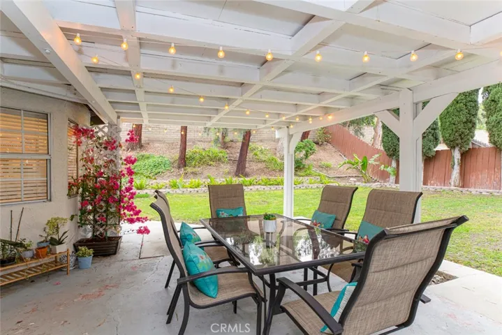 Rear covered patio.