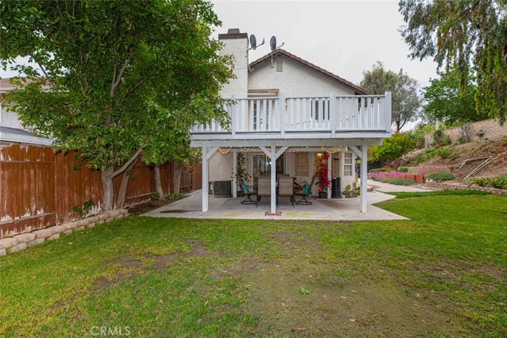 Backyard view of house.