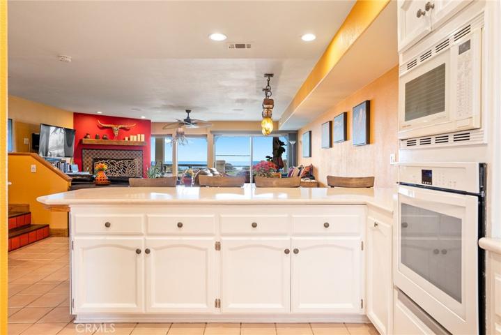 Kitchen with ocean view