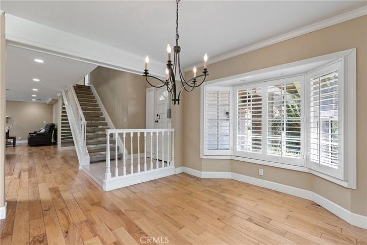 Enjoy the large bay window and crown molding in your dining room!