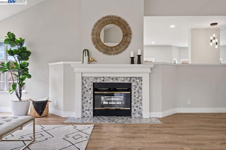 Dual fireplace in living room and family room