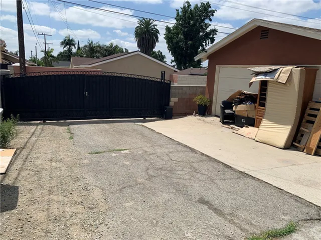 Back Yard Entrance With Electric Metal Door