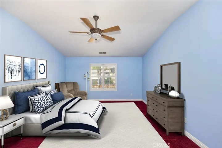 Virtually staged Primary Bedroom