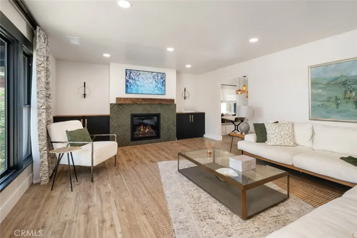 Main home living room with gas fireplace