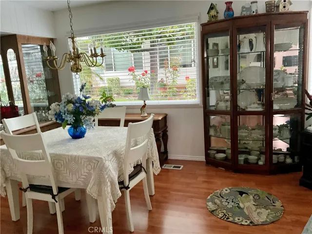 Dining area facing greenbelt