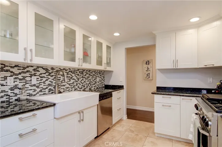 Beautiful cabinets with glass door fronts