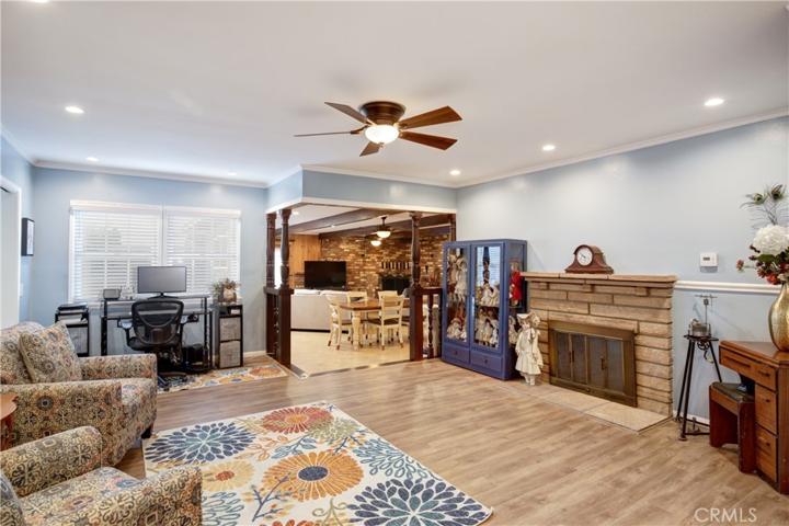 Formal living room with fireplace
