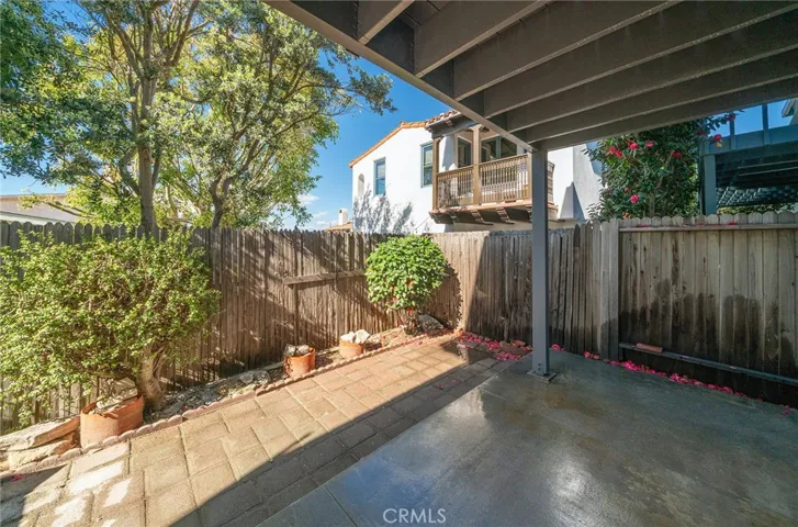 Backyard patio with garden
