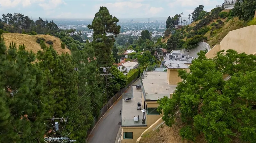 View looking south toward house