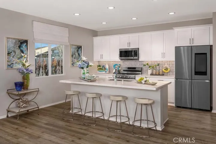 Photo of Model Home Kitchen Island.