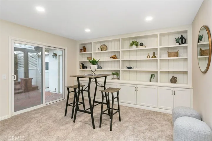 Bonus space in the family room area with built-in shelving