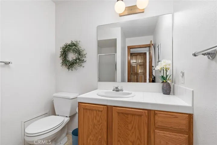 The master bathroom's thoughtful layout ensures functionality.