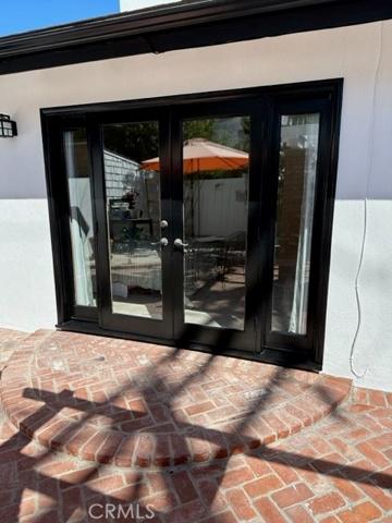 French doors from bedroom