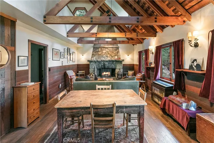Looking from the kitchen toward the fireplace