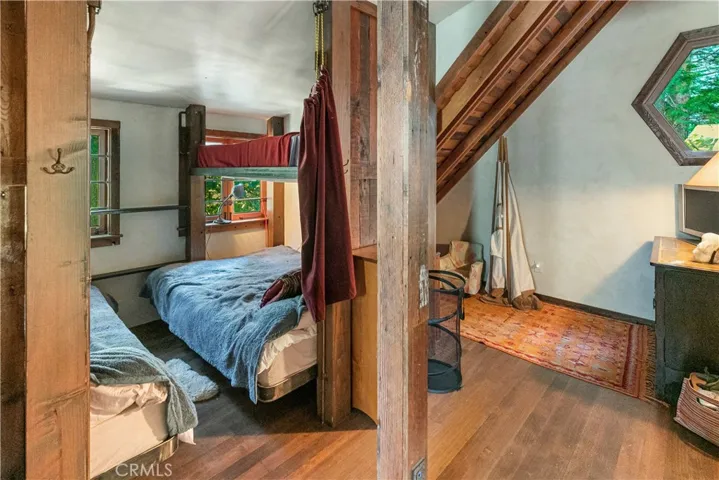 Loft bedroom with built-in bunks