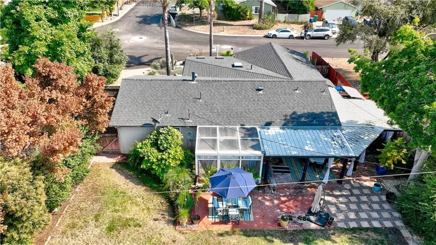 ariel view of backyard