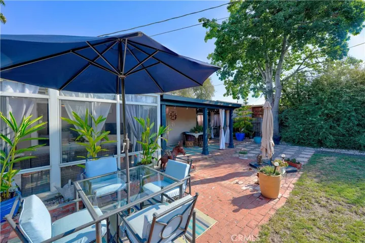 patio in backyard