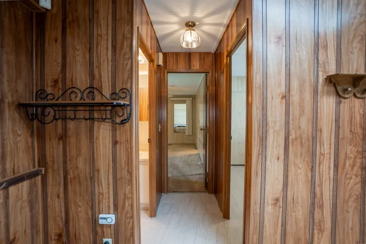 Hallway to 2 bedrooms and two bathrooms