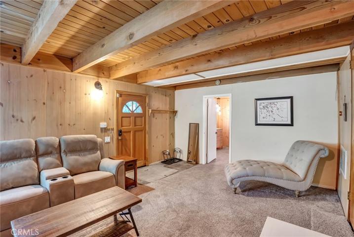 Den with fireplace