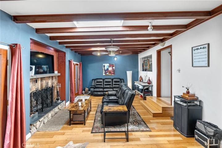 Cozy den with fireplace