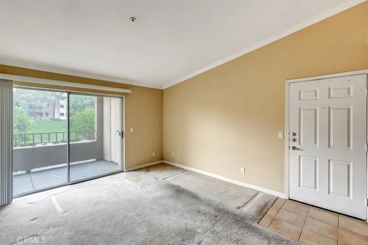 Living Room, front door, slider to deck - storage closet on deck