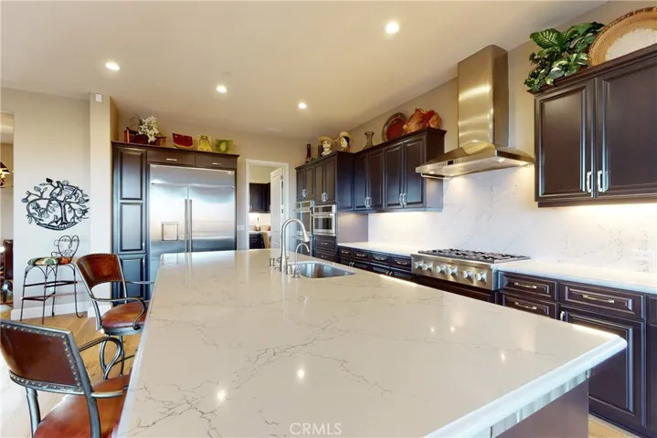 Showcasing the 11-foot Quartz Center Island