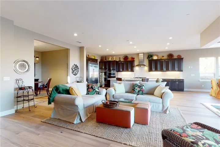 Great Room Showcasing the Exquisite European White Oak, Wide Plank Wood Flooring