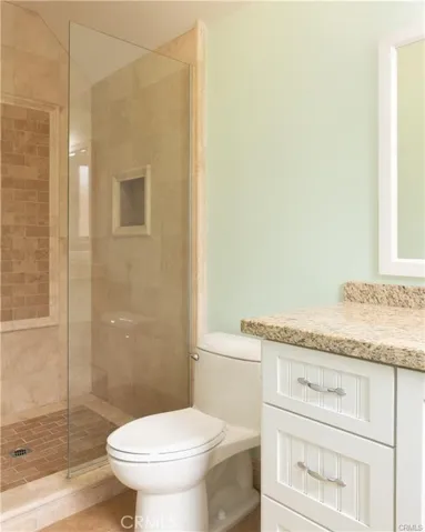 Cottage- Master bathroom with walk in shower and glass door