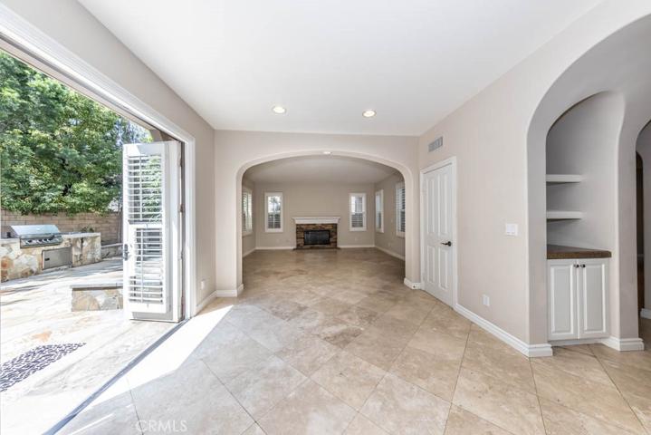 Casual dining area and family room looking from kitchen
