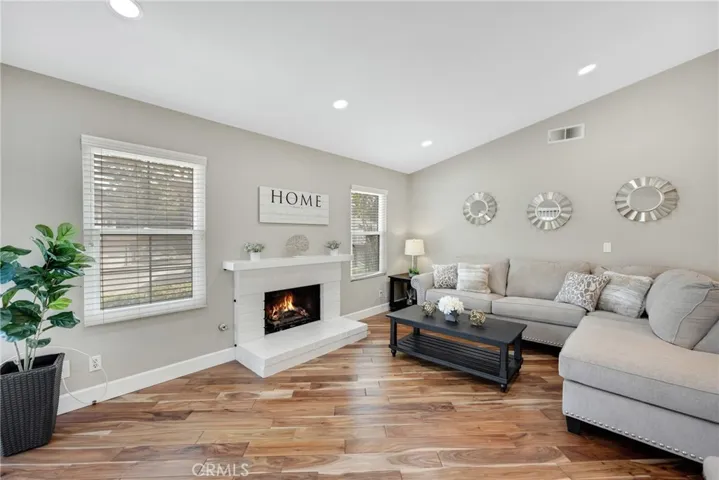 Spacious Living Room with Fireplace
