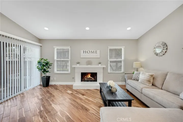 Spacious Living Room with Fireplace