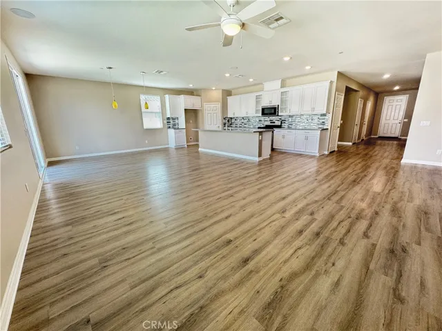 Kitchen, Dining Area  & Family Room - unstaged