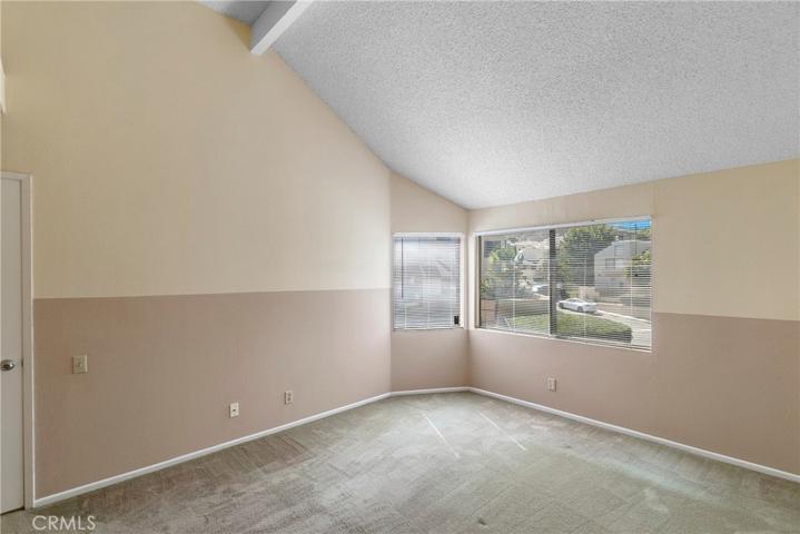 Master bedroom with high ceilings