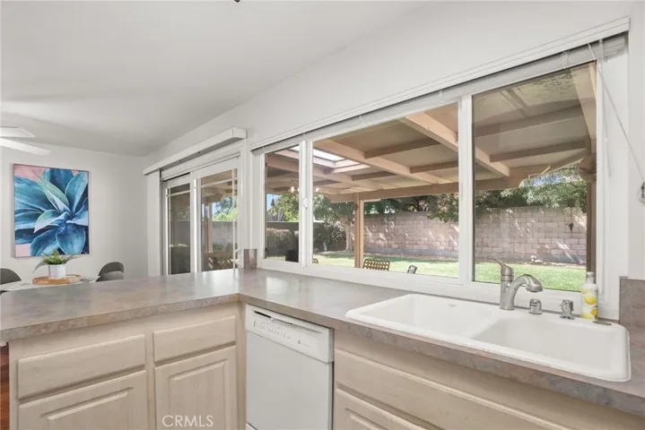 Overlooking backyard through milgard windows