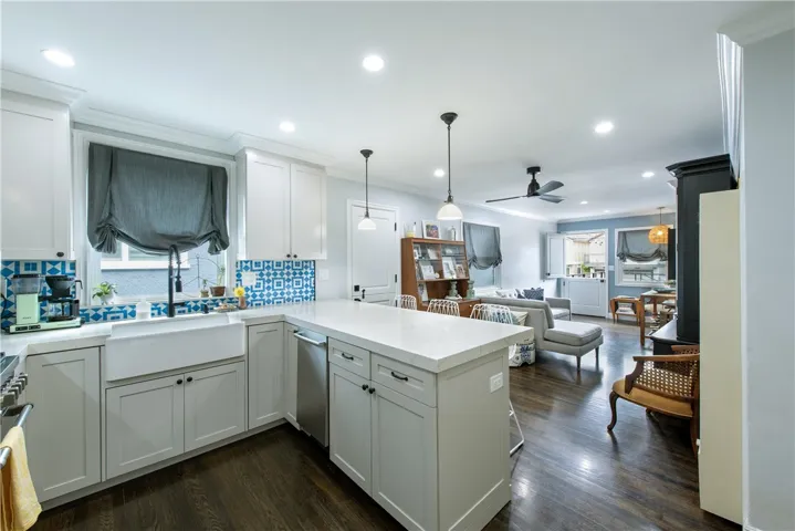 Kitchen was remodeled and wall removed in 2021 making for the ideal gathering spot for friends and family.
