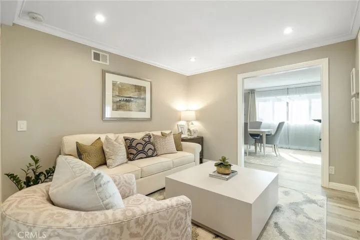 Family room open to a very spacious dining room.