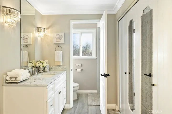 3/4 bathroom adjacent to the office.