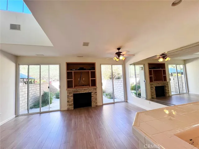 Open floor plan. Living room opens to back yard