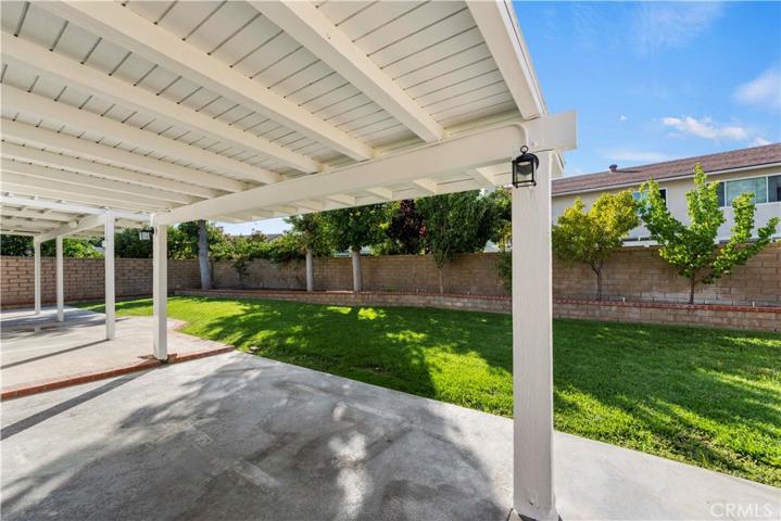 Backyard with two patios