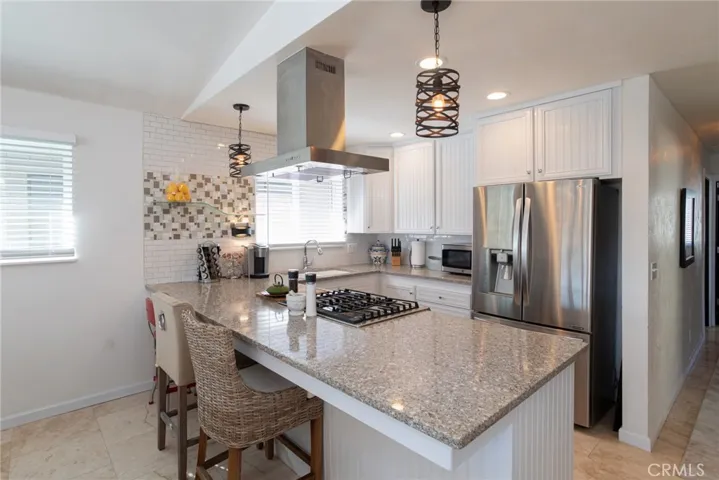 Kitchen with counter bar