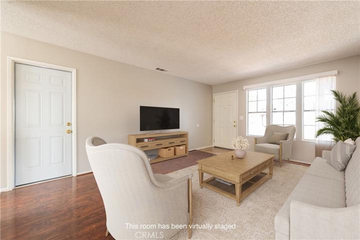 Living room with virtually staged furniture