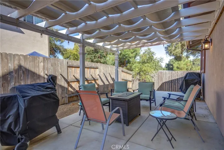 Outdoor covered patio on ground level.