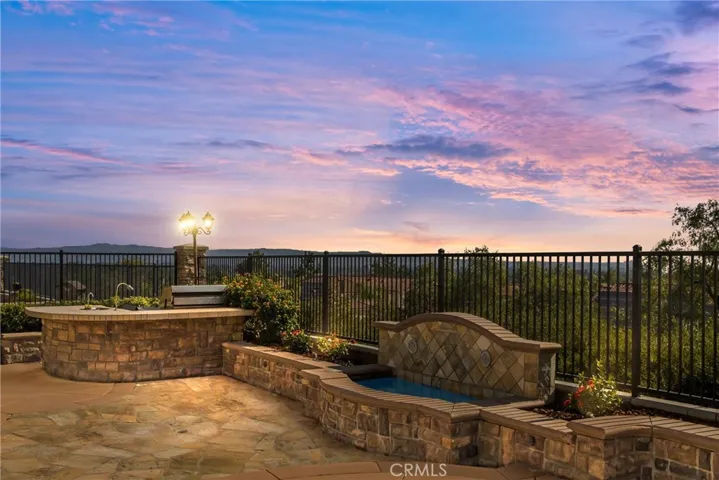 Private rear yard with panoramic views