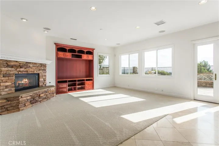Family room in great room, rear of home
