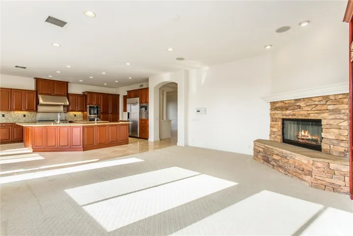 Family room open to the kitchen