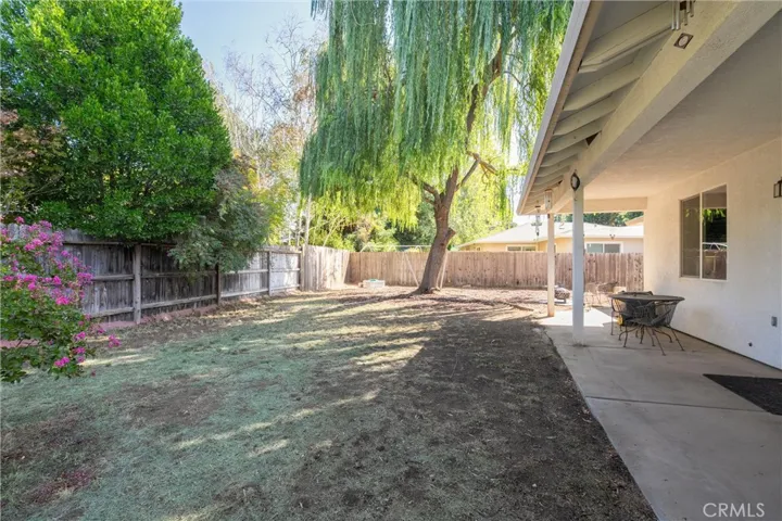 Large, fully usable rear yard off covered patio