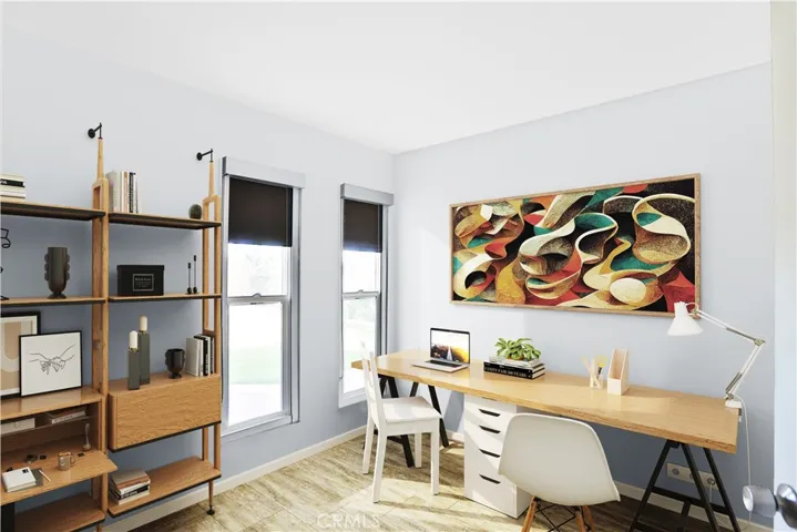 Virtually staged room/office.